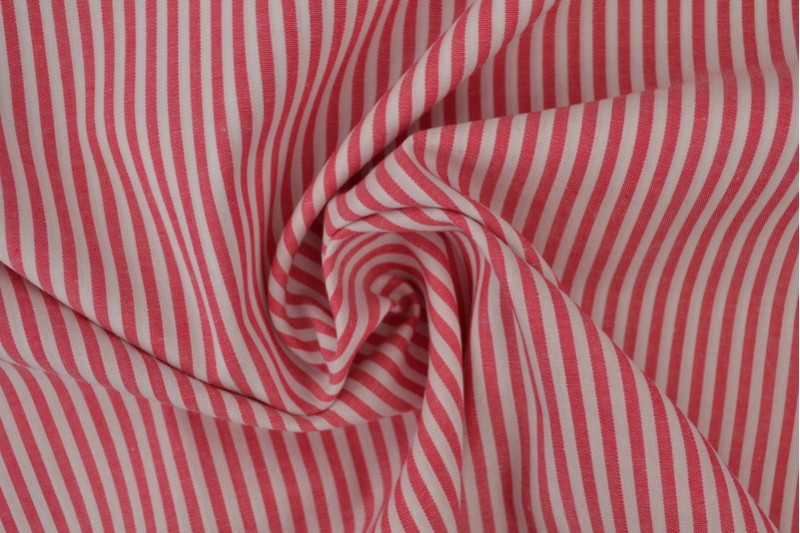 COUPON 3M COTON RAYURES ROSE 2,5MM