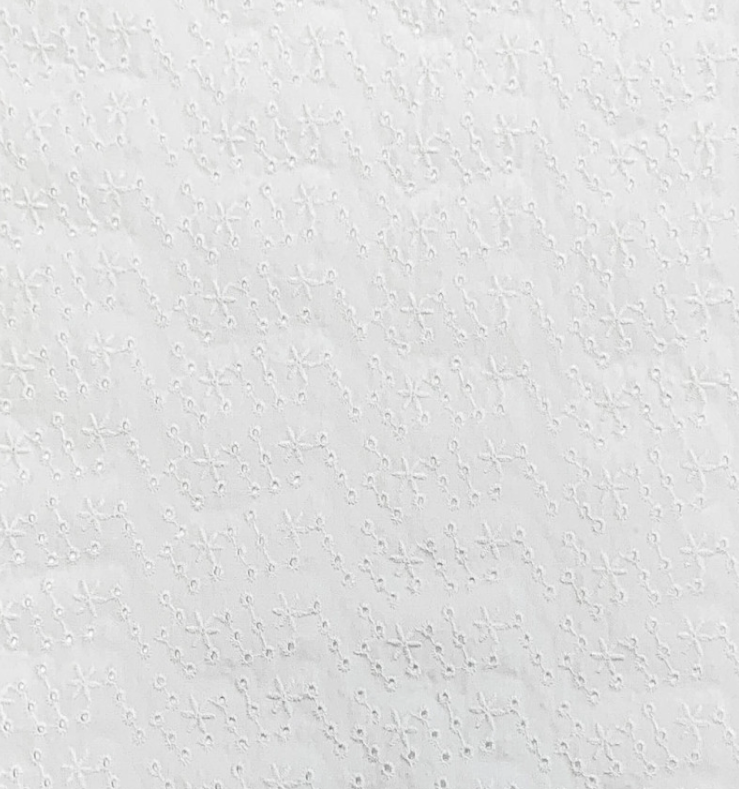 Coton Broderie Anglaise ETOILES Blanc