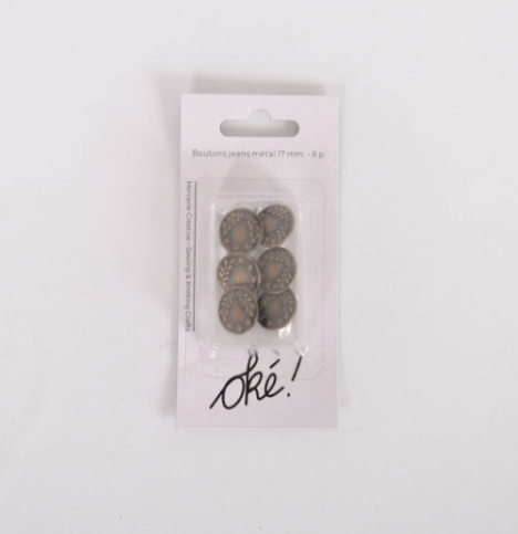 BOUTONS JEANS METAL 6 PCS.