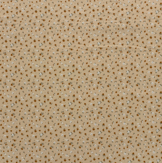 Jersey tissu imprimé fleurs Beige