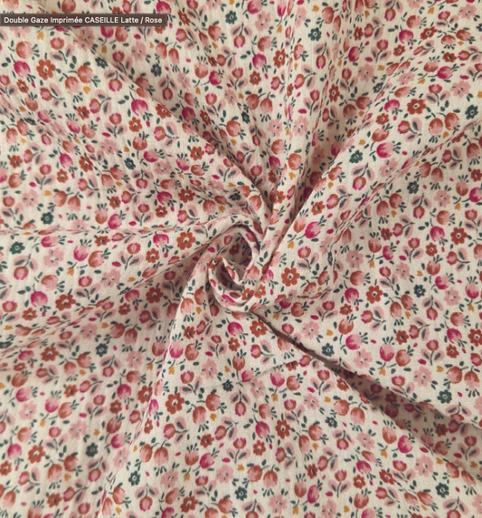 Double Gaze Imprimée CASEILLE Latte / Rose