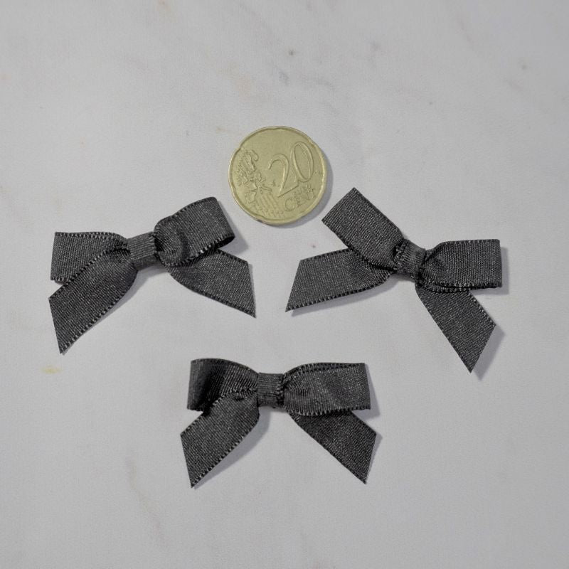 NOEUDS SATIN NOIR X3 (40mm)
