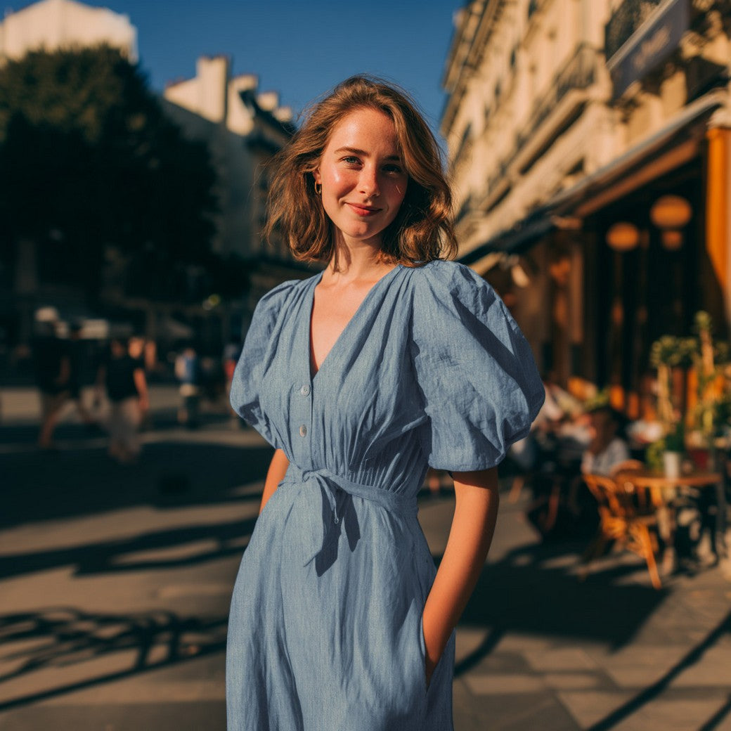 CHAMBRAY indigo bleu