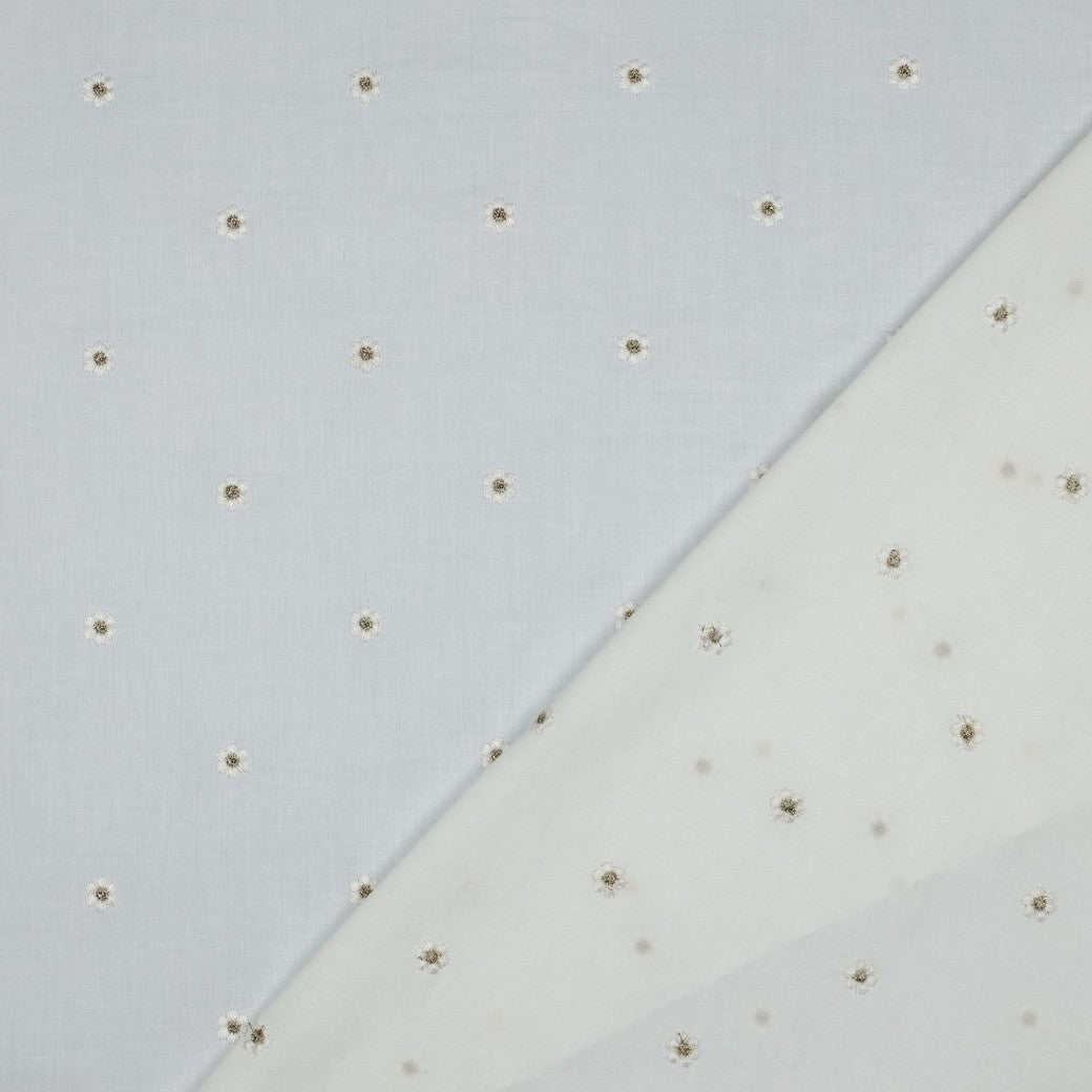 COTON BRODÉ FLEURS DE PRINTEMPS