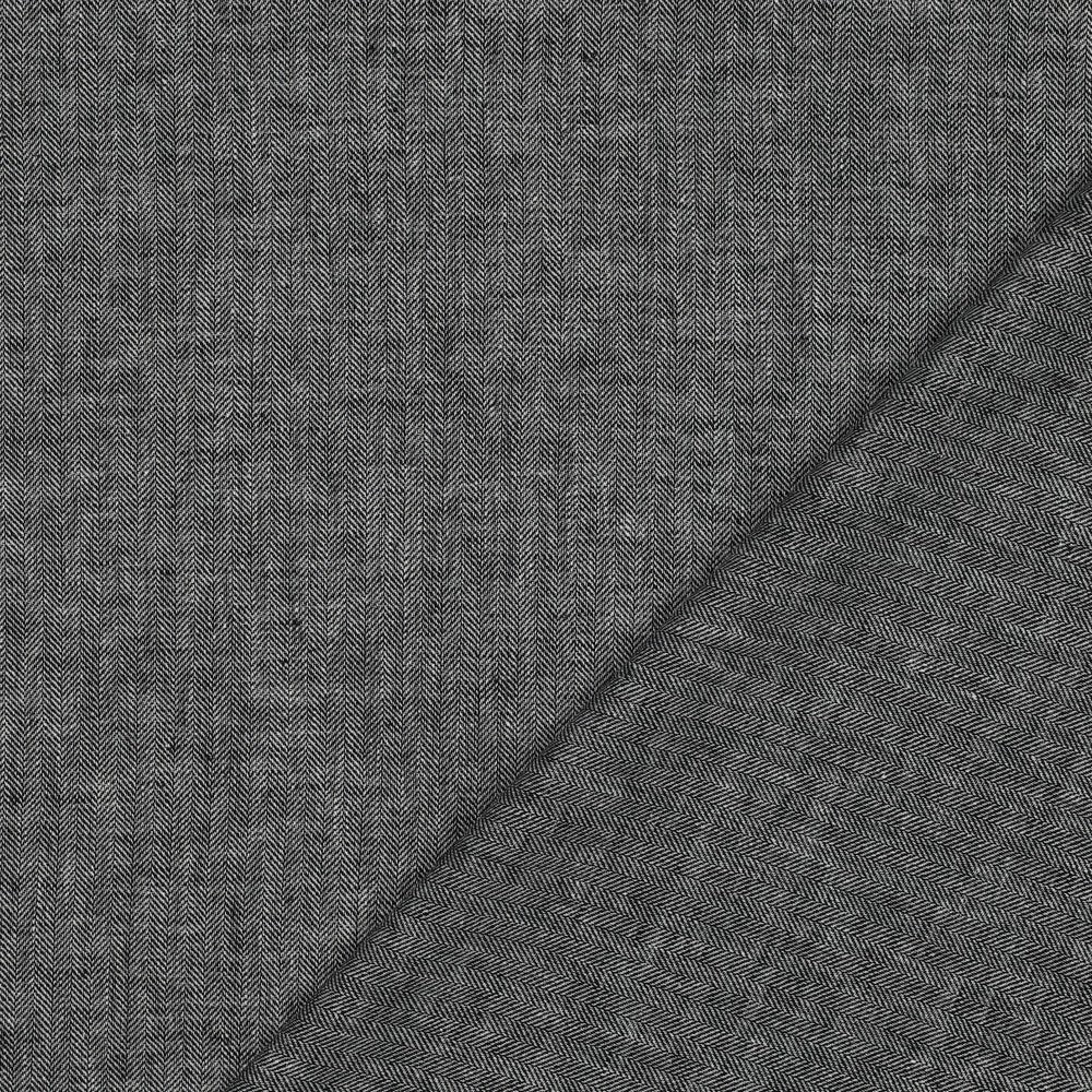LIN COTON CHEVRONS NOIR