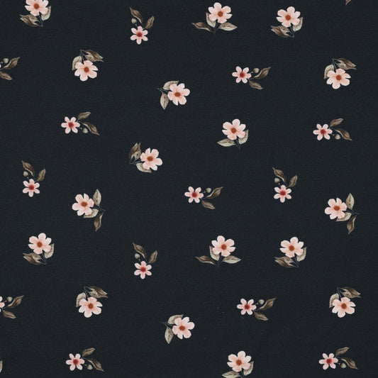 JERSEY COTON FLOWERS NAVY