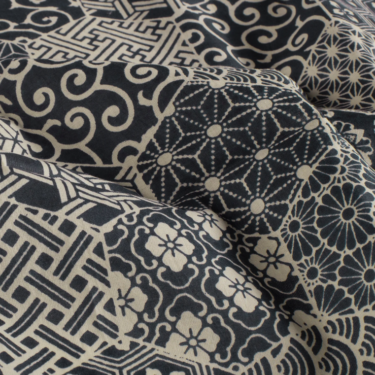 VOILE DE COTON Abstrait Indigo