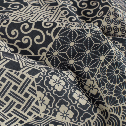 VOILE DE COTON Abstrait Indigo