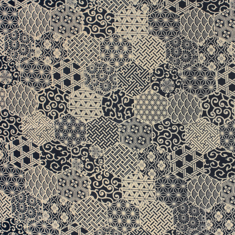 VOILE DE COTON Abstrait Indigo