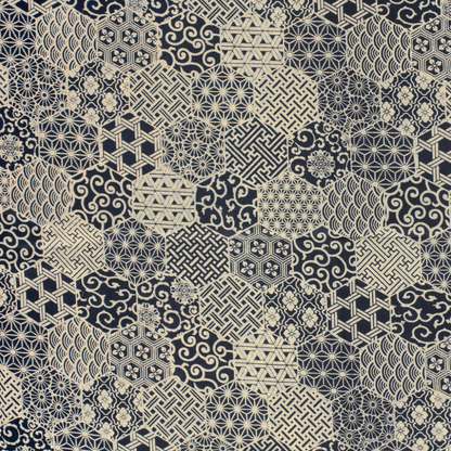 VOILE DE COTON Abstrait Indigo