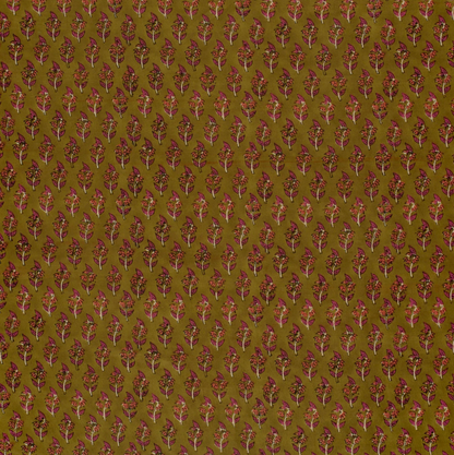 VOILE DE COTON fleurs Vert Olive