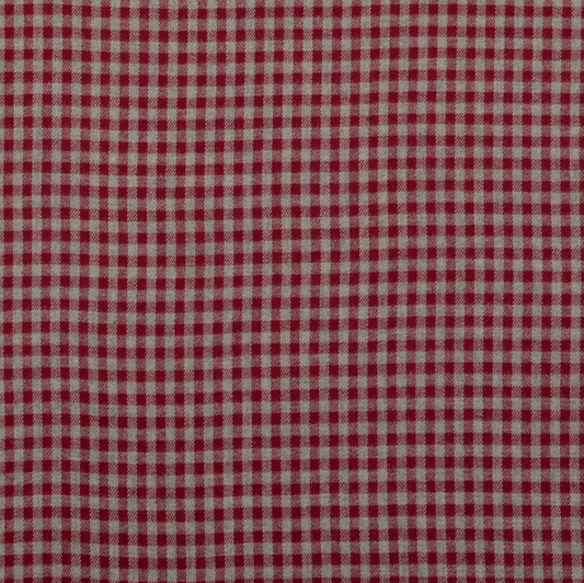 Flanelle tissu Petits Carreaux framboise gris