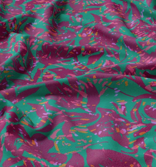 Viscose Imprimée ALAIA Vert / Violet