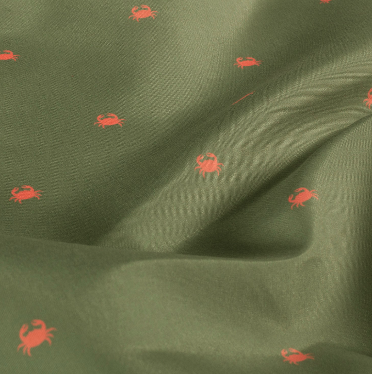 Short de bain homme déperlant kaki crabe