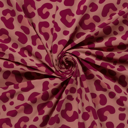 Jersey de Coton tissu imprimé Panther Vieux rose