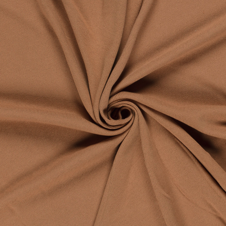 Heavy Knit tissu Unicolore Noix de Muscade