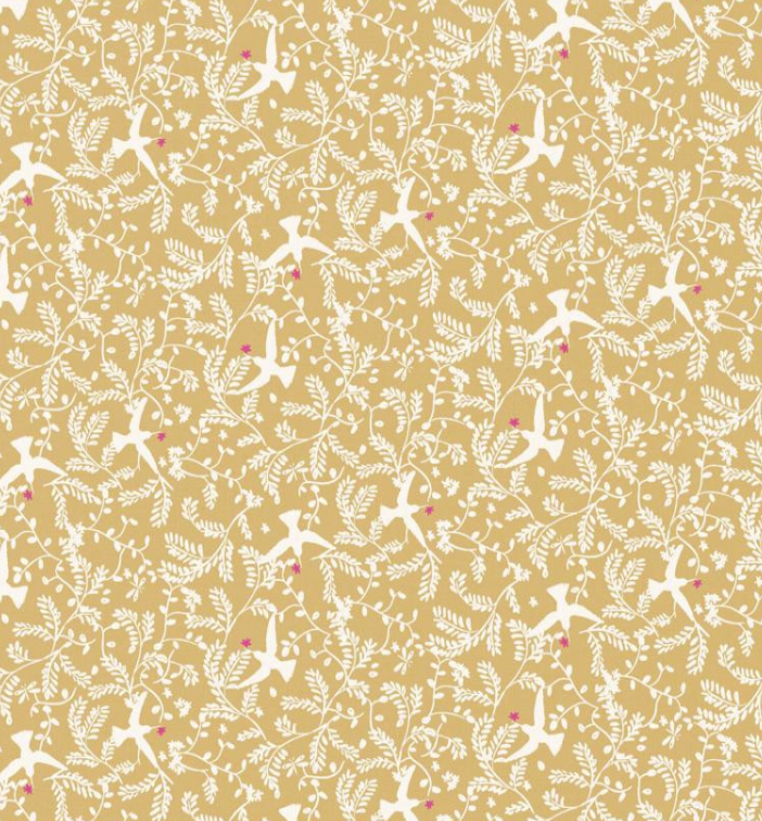 Popeline Imprimée LIPAO Savane / Cyclamen