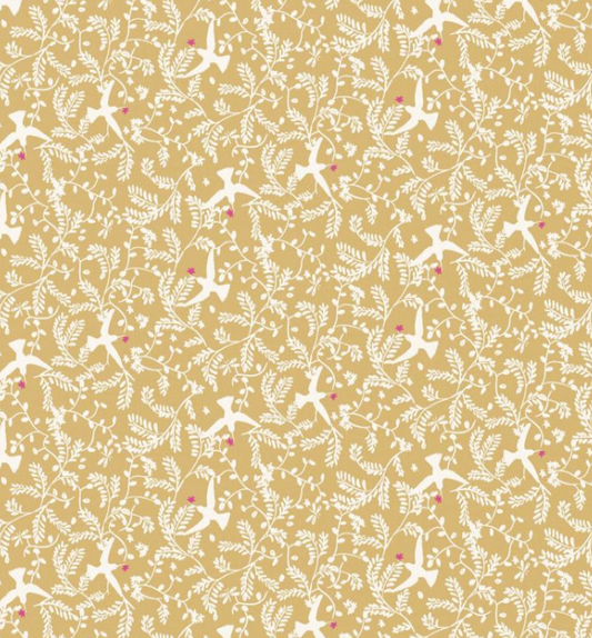 Popeline Imprimée LIPAO Savane / Cyclamen