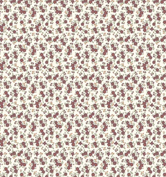 Popeline Imprimée CAPRI Ecru / Raisin