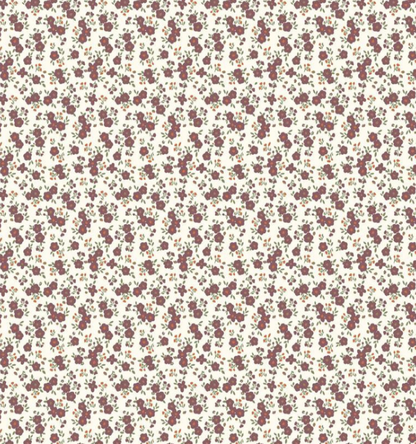 Popeline Imprimée CAPRI Ecru / Raisin