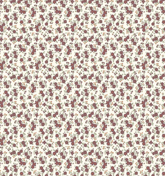 Popeline Imprimée CAPRI Ecru / Raisin