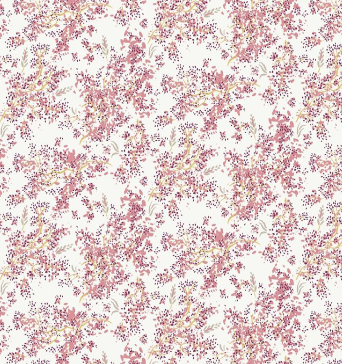 Popeline Imprimée SAICHU Blanc / M.Roses