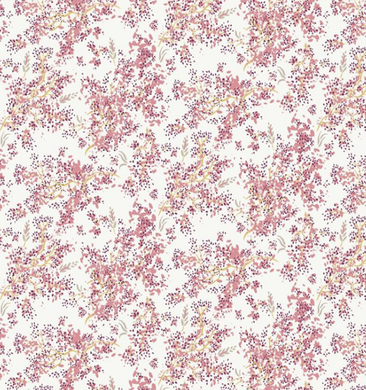 Popeline Imprimée SAICHU Blanc / M.Roses