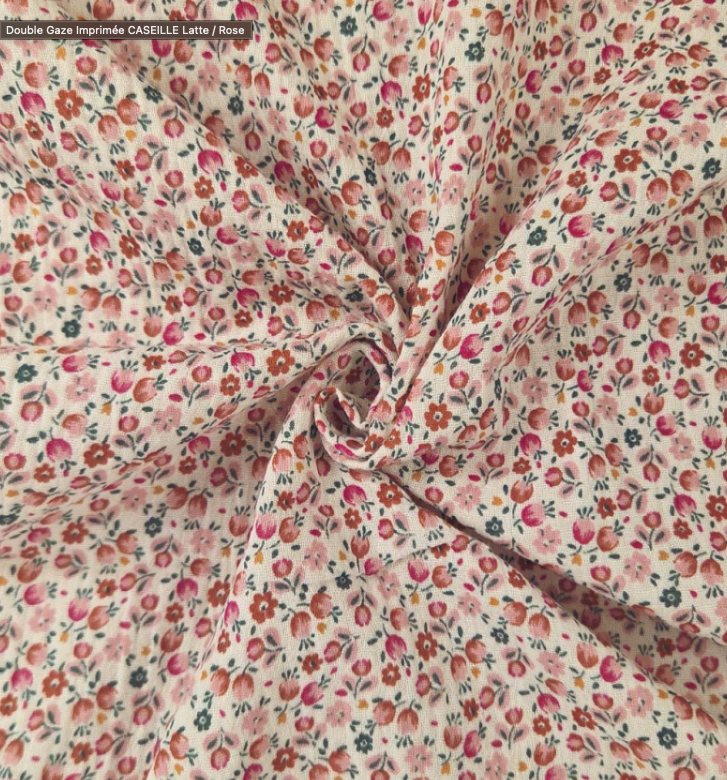 Double Gaze Imprimée CASEILLE Latte / Rose