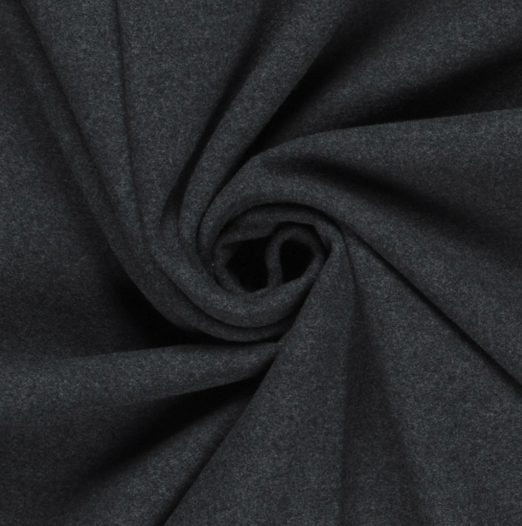 TISSUS MANTEAU TOUCHÉ LAINE tissu brossé Unicolore Gris foncé