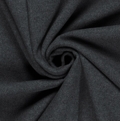 TISSUS MANTEAU TOUCHÉ LAINE tissu brossé Unicolore Gris foncé