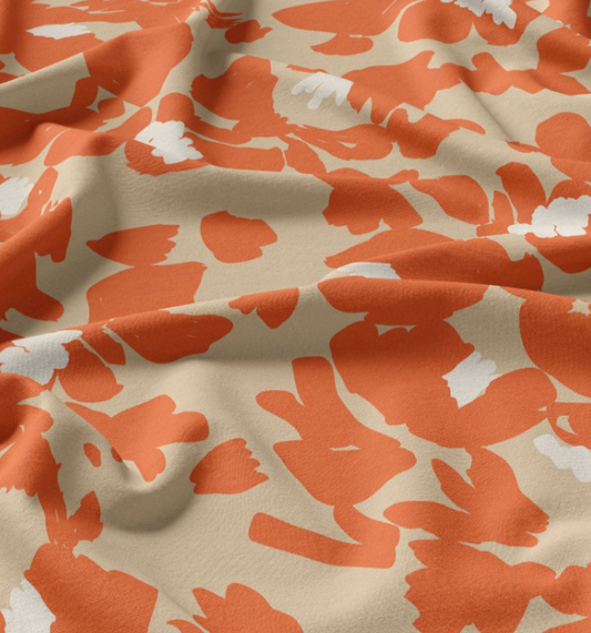 Viscose Imprimée BOTI Beige / Orange