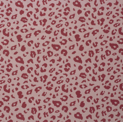 COUPON 1M Flanelle tissu imprimé léopards Rose clair