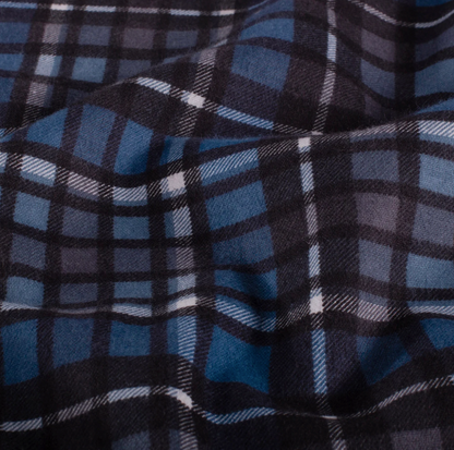 Flanelle tissu imprimé Carreaux Bleu Marine