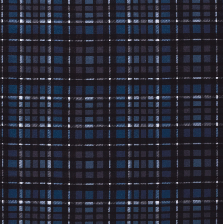 Flanelle tissu imprimé Carreaux Bleu Marine