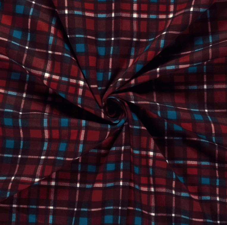 Flanelle tissu imprimé Carreaux Rouge