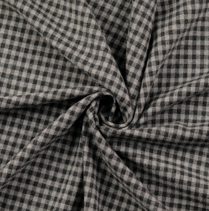Flanelle tissu Petits Carreaux Gris Gris