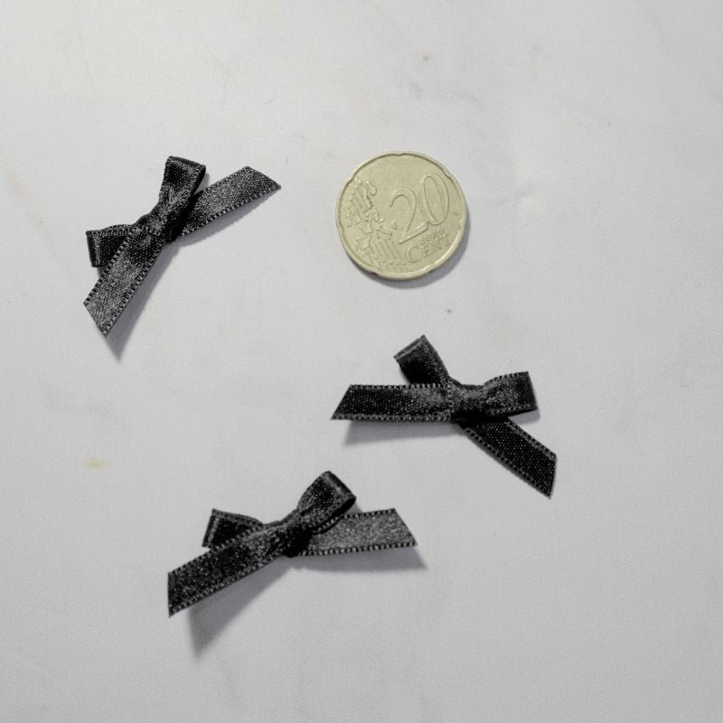 NOEUDS SATIN NOIR X3 (25mm)