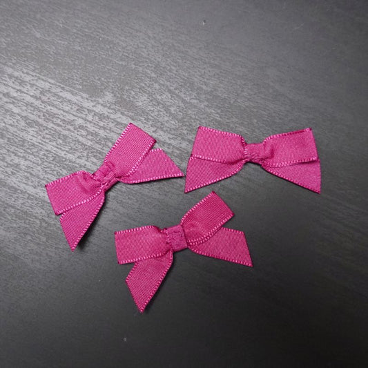 NOEUDS SATIN ROSE FUSHIA X3 (40mm)