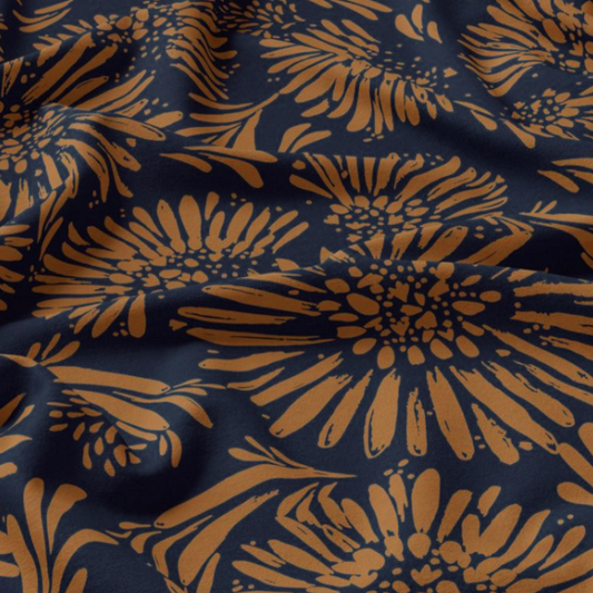 Viscose Imprimée AUDREY Bleu / Marron