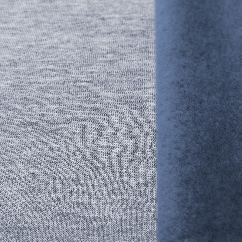 COUPON 1 M JOGGING UNI MÉLANGE BROSSÉ BLEU ACIER