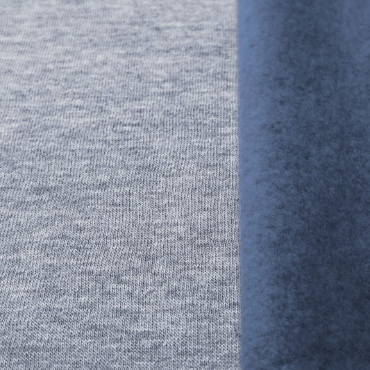 COUPON 1 M JOGGING UNI MÉLANGE BROSSÉ BLEU ACIER