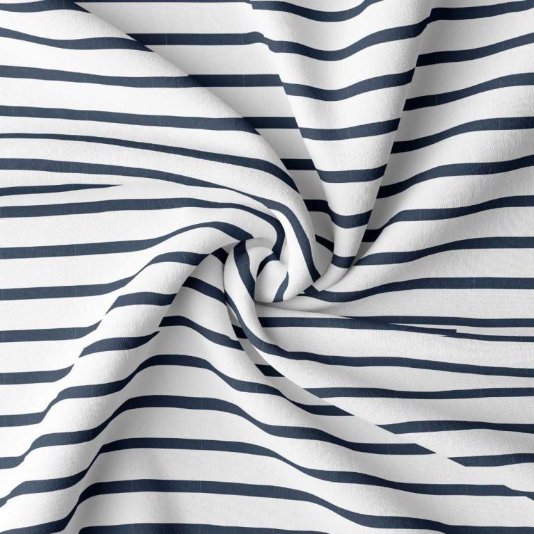 JERSEY  DE COTON MARINIÈRE BLANC/MARINE