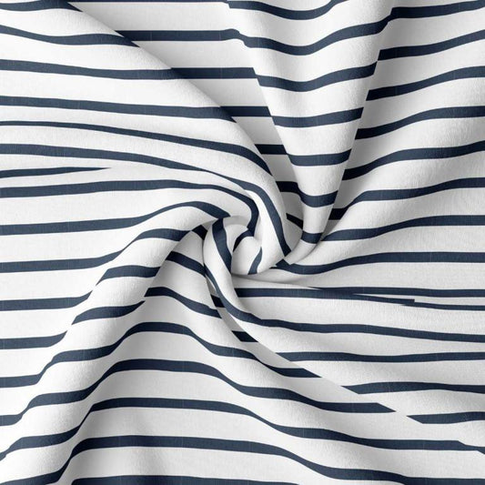 JERSEY  DE COTON MARINIÈRE BLANC/MARINE