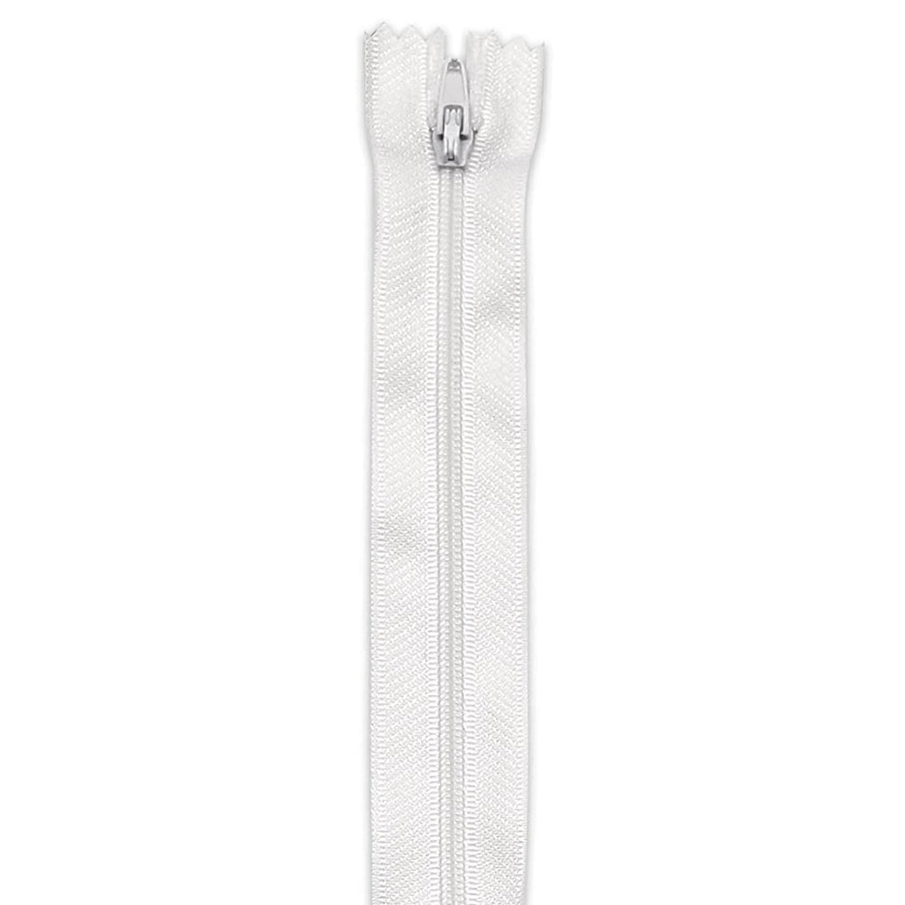 Fermeture éclair blanc 40 cm non séparable